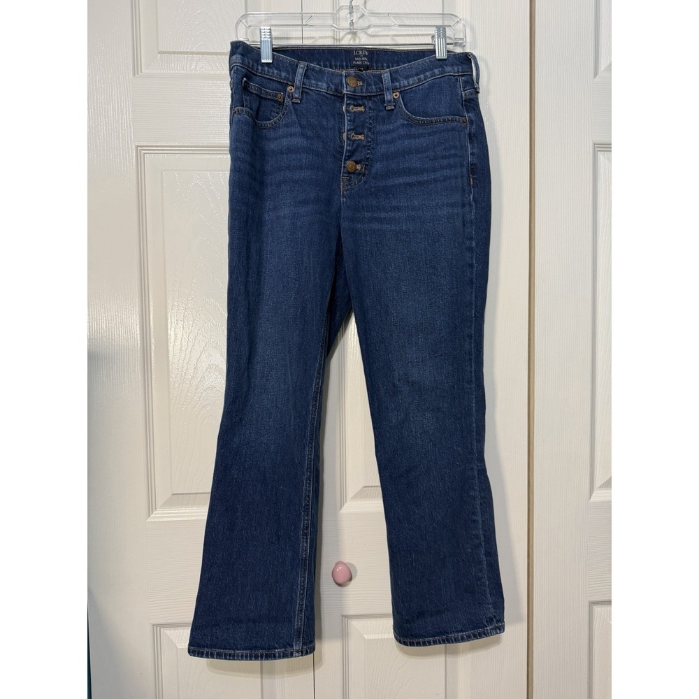 J.CREW Women's Midrise Flare Crop Blue Jeans Size 27